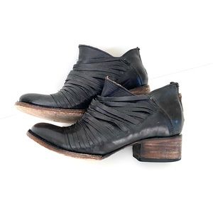 Freebird Black Leather Booties
